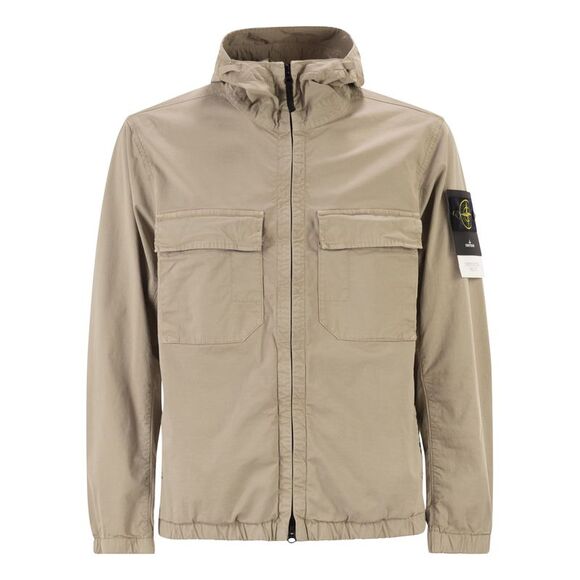 Stone Island Men Jacket With Hood And Drip Guard
